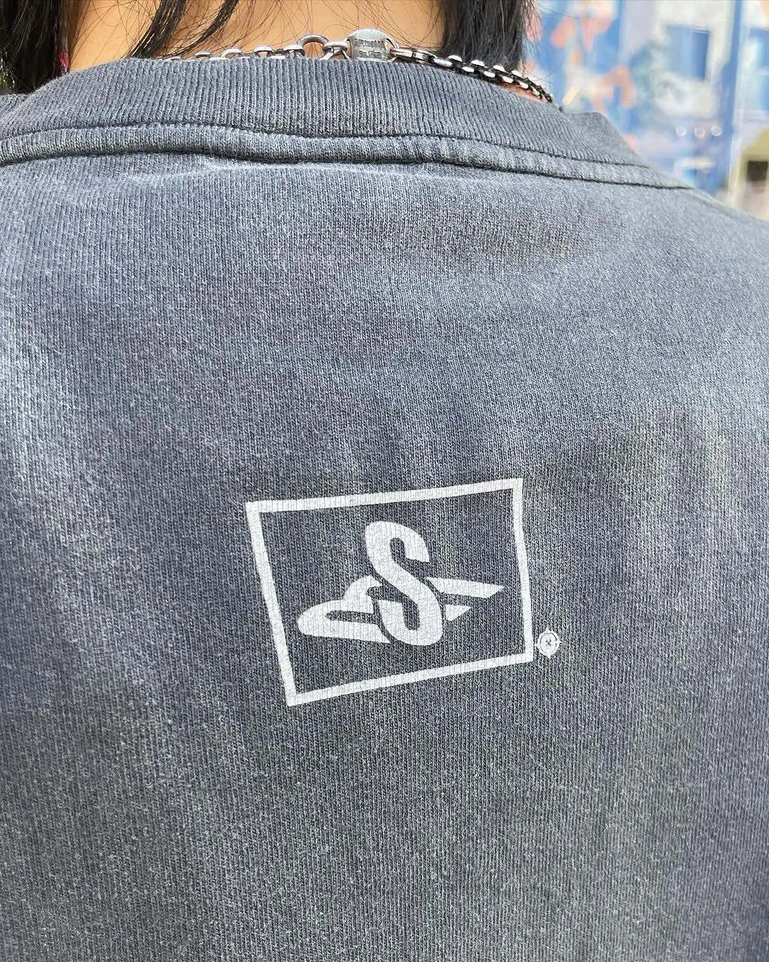 SAINT Mxxxxxx SM6 TEE/BLK latest model SM6 basic LOGO printed TEE, washed black S-XL, garment dyeing, heavy washing to make old, hanging holes, highly restored original printing, correct with anti-counterfeiting angel mark